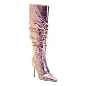 BEAUTIISOLES Made In Italy Leather Pam Slouch High Shaft Boots